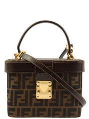 FF Zucca Pattern 2-Way Vanity Bag, Brown