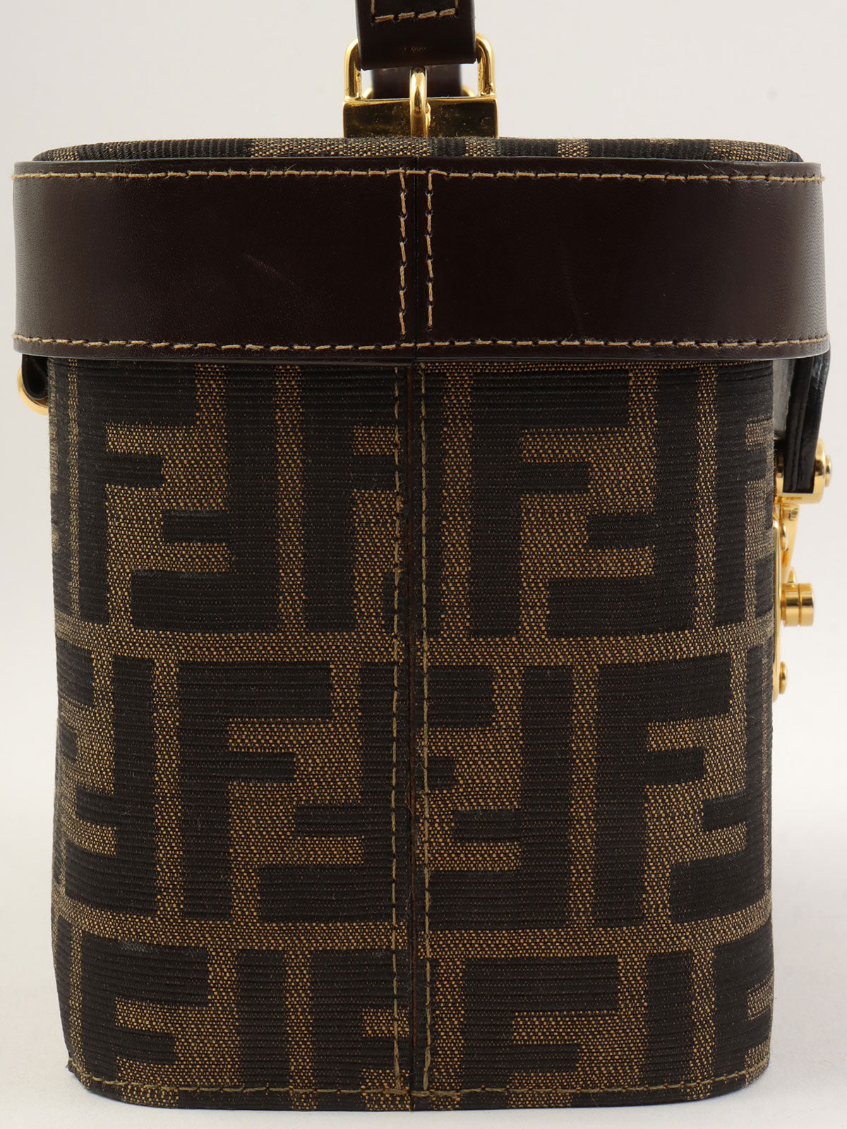 FF Zucca Pattern 2-Way Vanity Bag, Brown