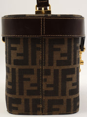 FF Zucca Pattern 2-Way Vanity Bag, Brown