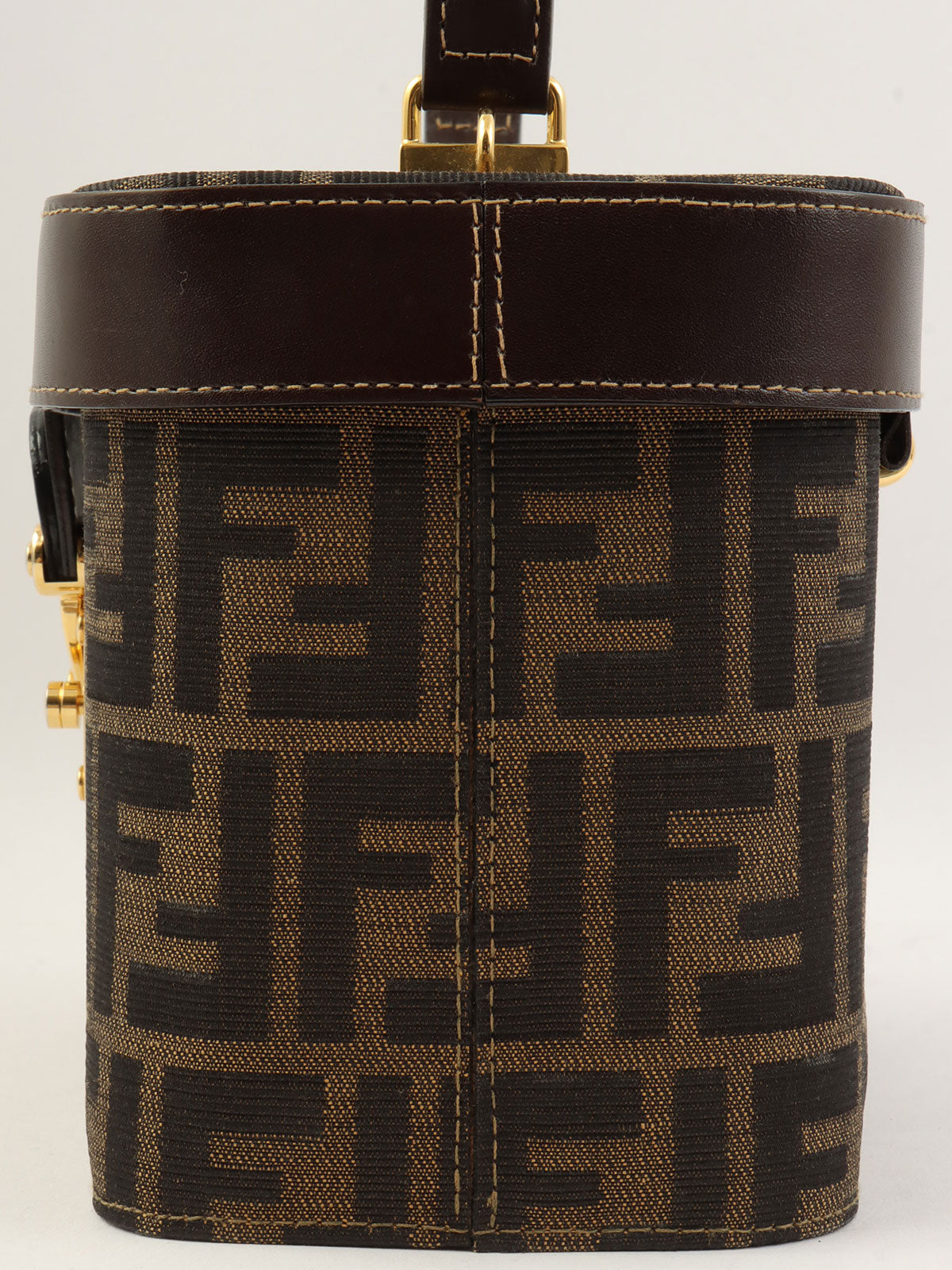 FF Zucca Pattern 2-Way Vanity Bag, Brown