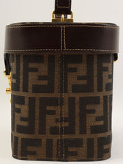 FF Zucca Pattern 2-Way Vanity Bag, Brown