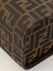 FF Zucca Pattern 2-Way Vanity Bag, Brown