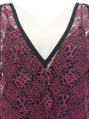 モノグラムレースノースリーブトップス ピンク