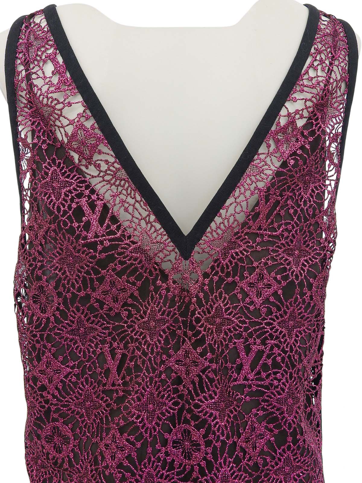 モノグラムレースノースリーブトップス ピンク