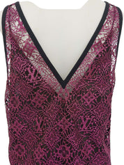 モノグラムレースノースリーブトップス ピンク