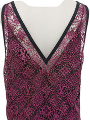 Monogram Lace Sleeveless Top in Pink