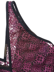 モノグラムレースノースリーブトップス ピンク