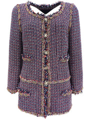 2008年製 ツイードCCマークボタンジャケット グリーン/レッド/マルチ