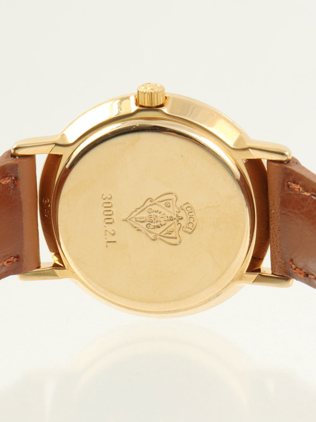 ラウンドロゴフェイスウォッチ ブラウン/ゴールド