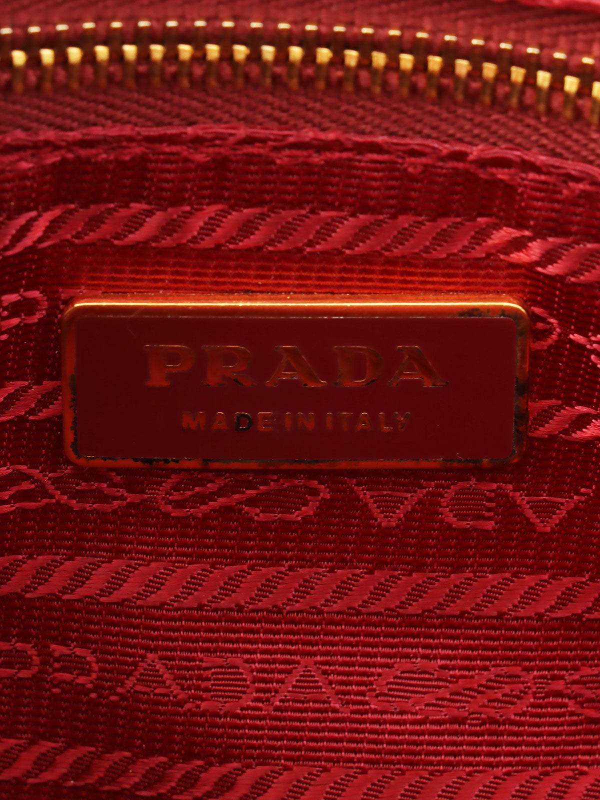 サフィアーノロゴプレートハンドバッグ レッド