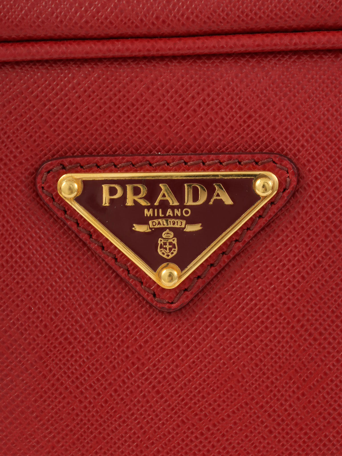 サフィアーノロゴプレートハンドバッグ レッド