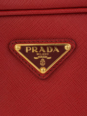 サフィアーノロゴプレートハンドバッグ レッド