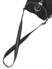 Trotter Pattern Shoulder Bag in Black