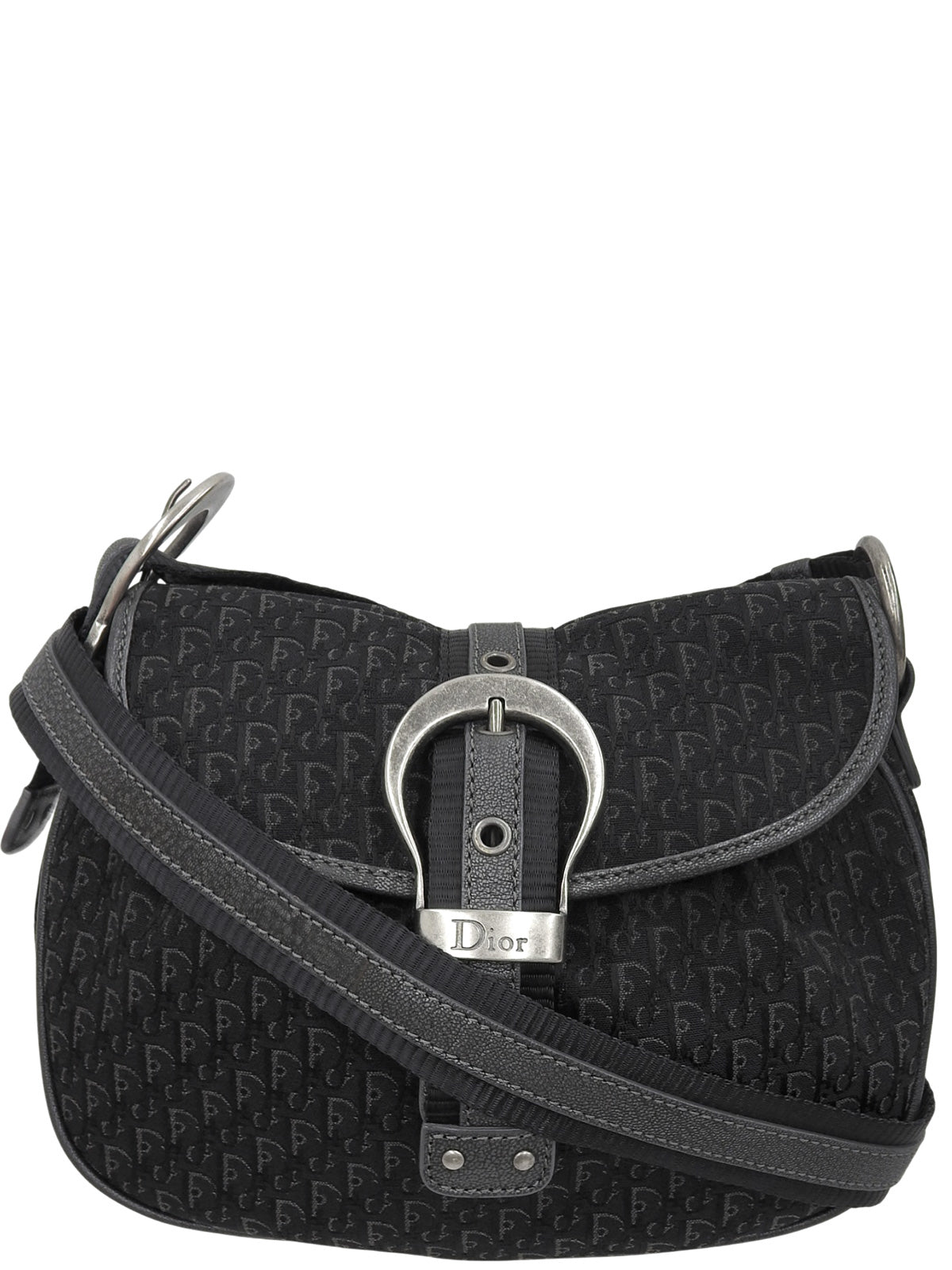 Trotter Pattern Shoulder Bag in Black