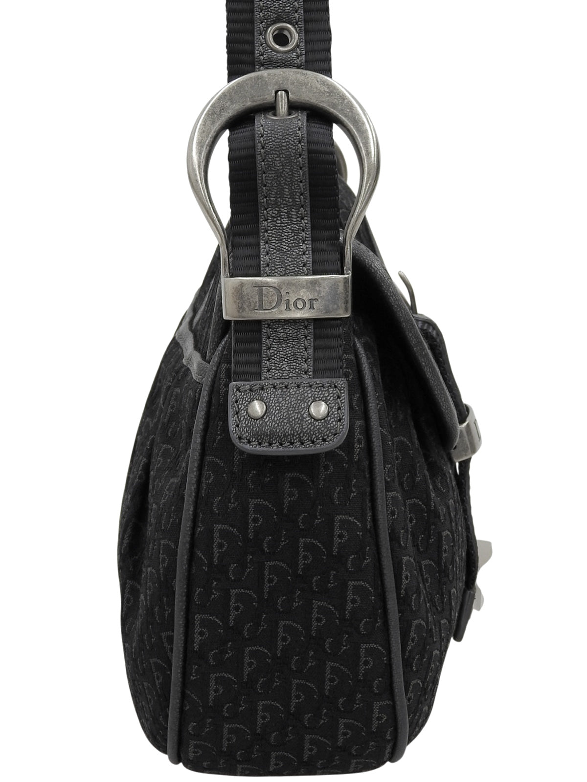 Trotter Pattern Shoulder Bag in Black