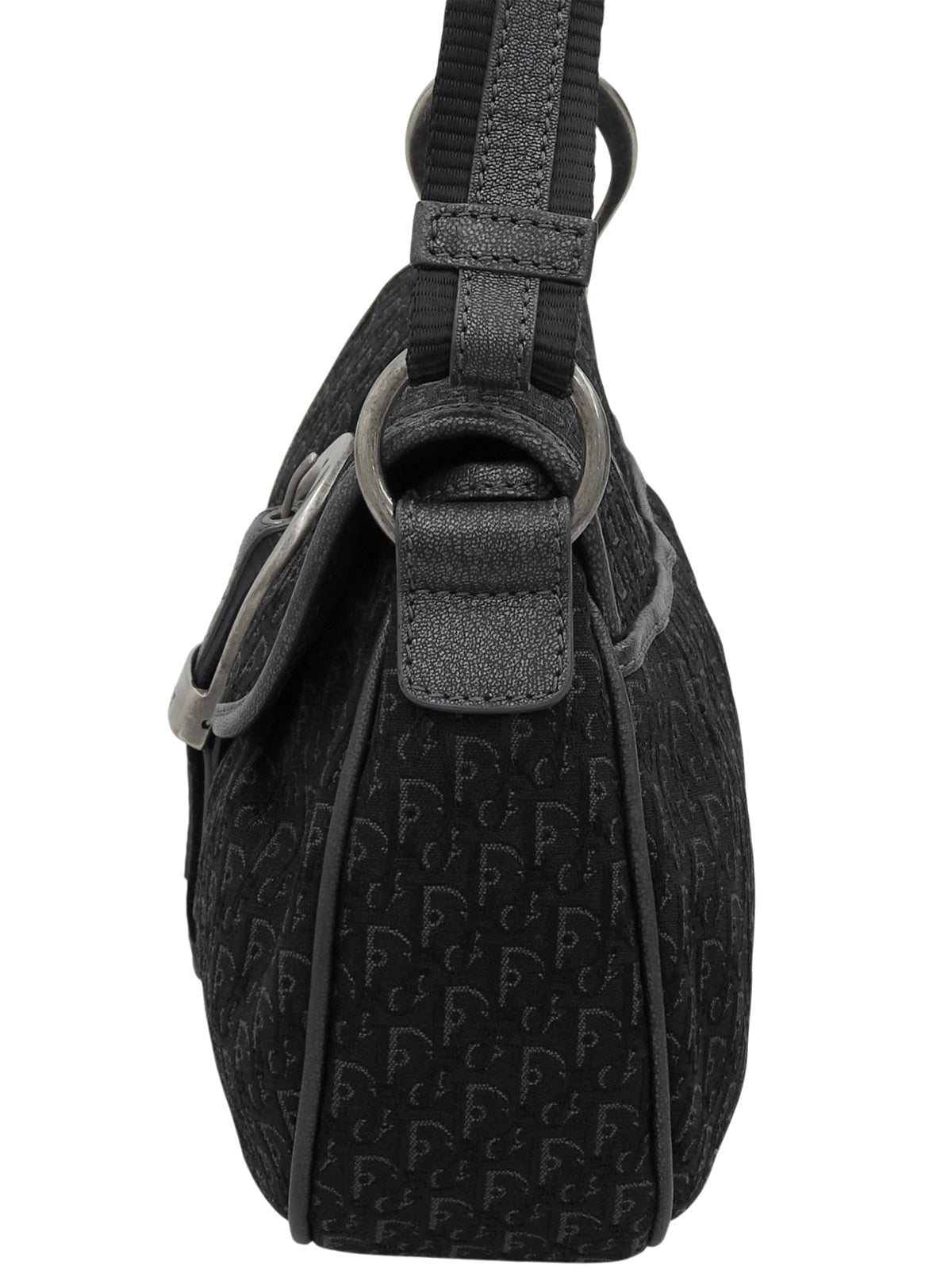 Trotter Pattern Shoulder Bag in Black