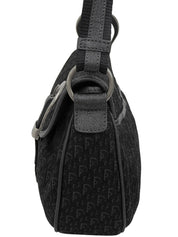 Trotter Pattern Shoulder Bag in Black