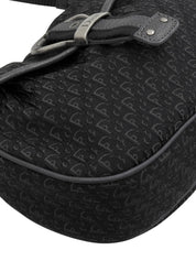Trotter Pattern Shoulder Bag in Black