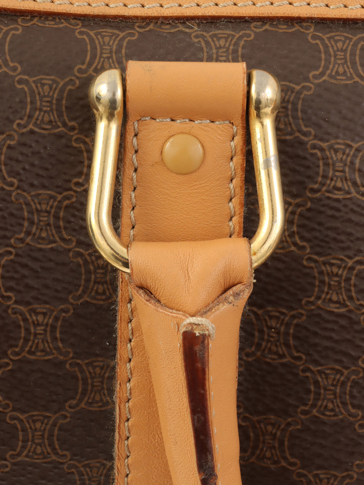 棕色 Macadam 图案 Logo 压纹两用手提包