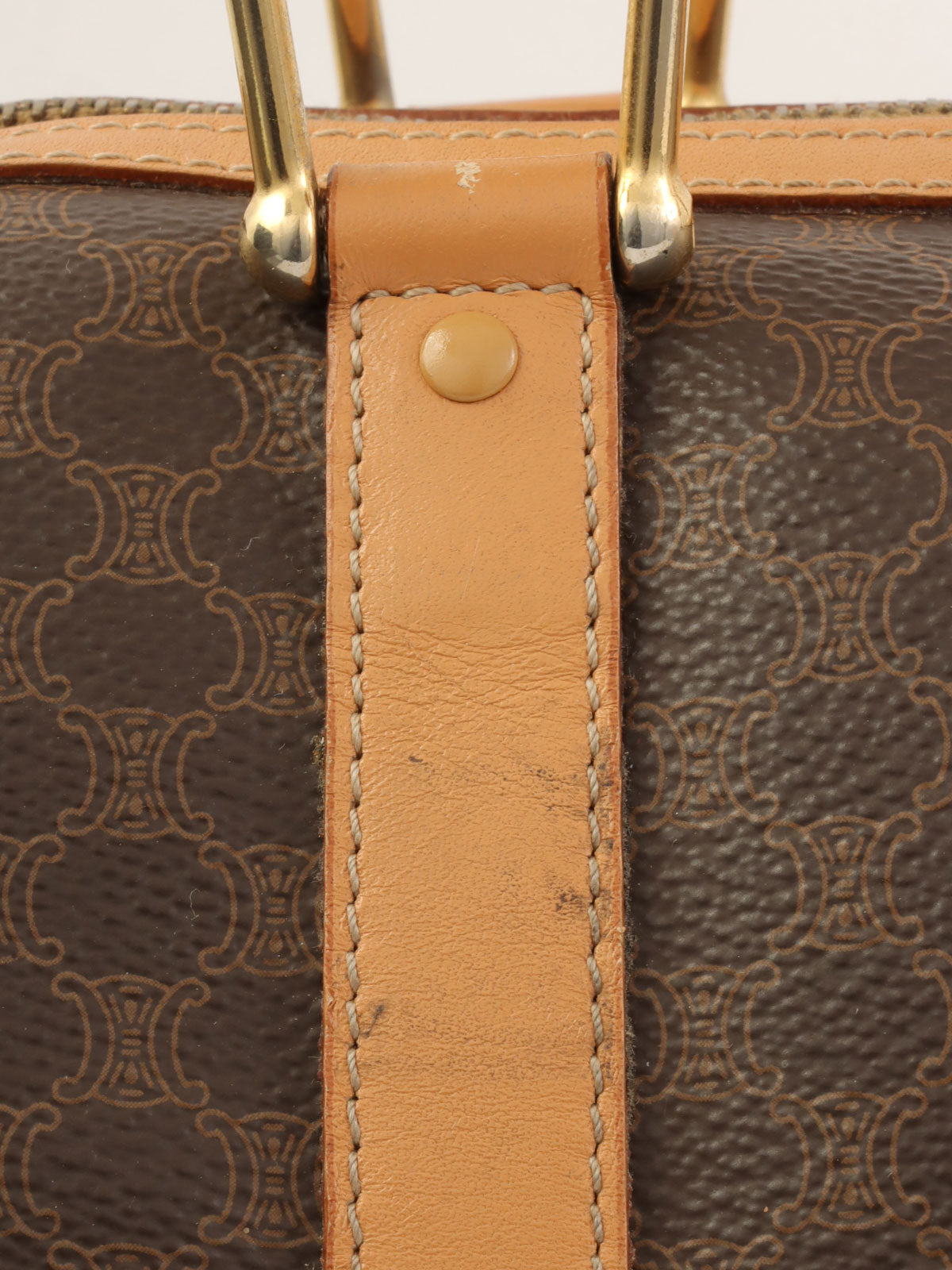 棕色 Macadam 图案 Logo 压纹两用手提包