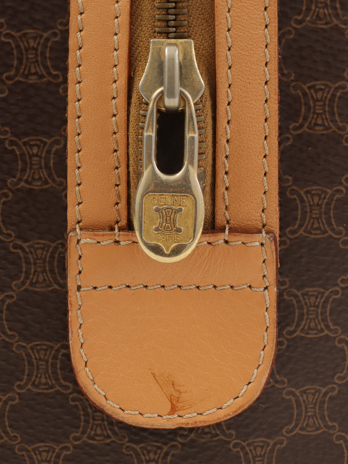 棕色 Macadam 图案 Logo 压纹两用手提包