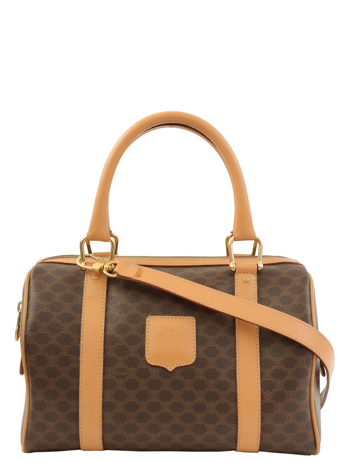 棕色 Macadam 图案 Logo 压纹两用手提包