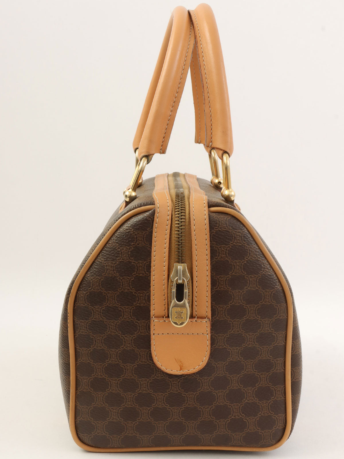 棕色 Macadam 图案 Logo 压纹两用手提包