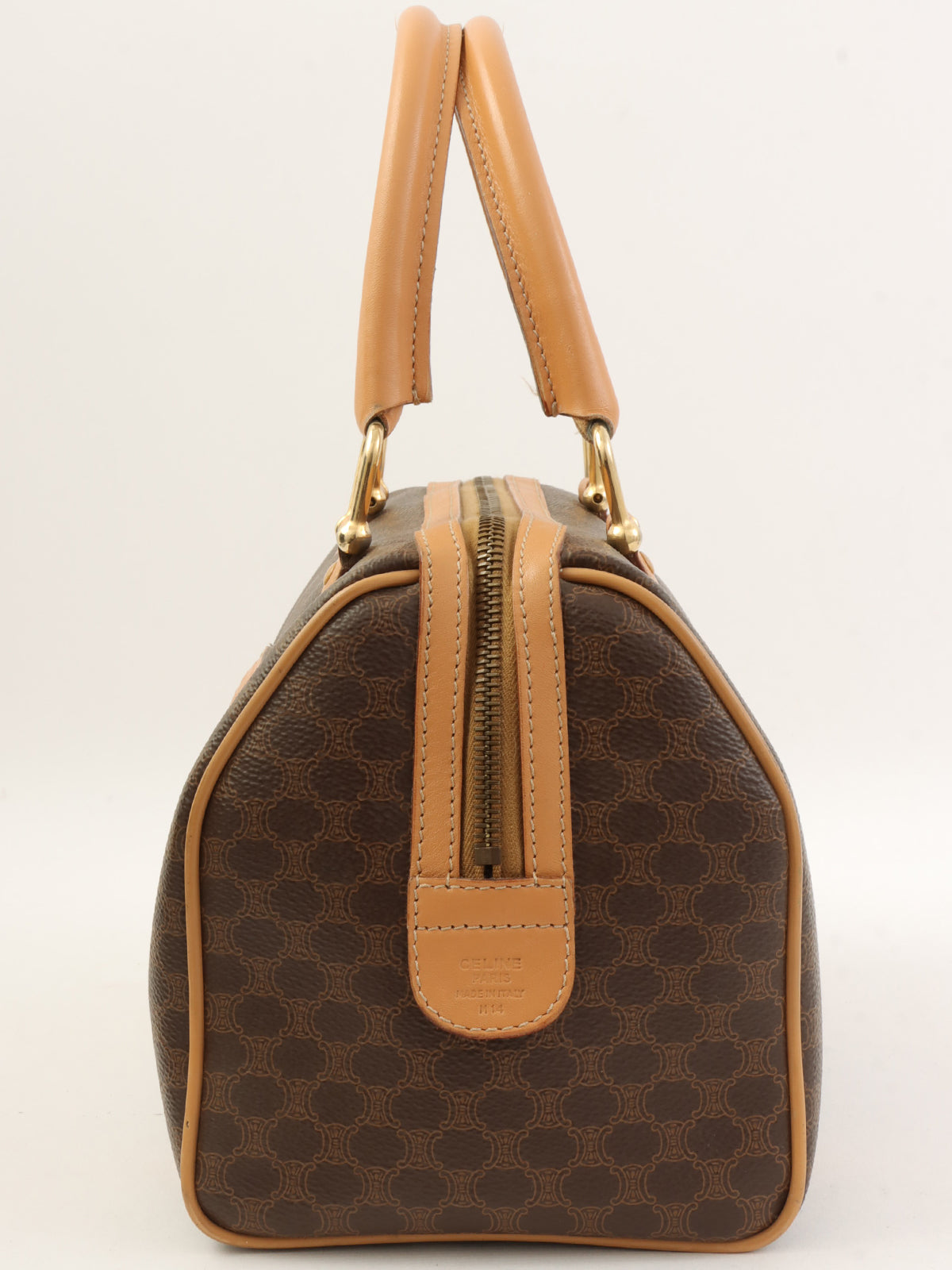 棕色 Macadam 图案 Logo 压纹两用手提包