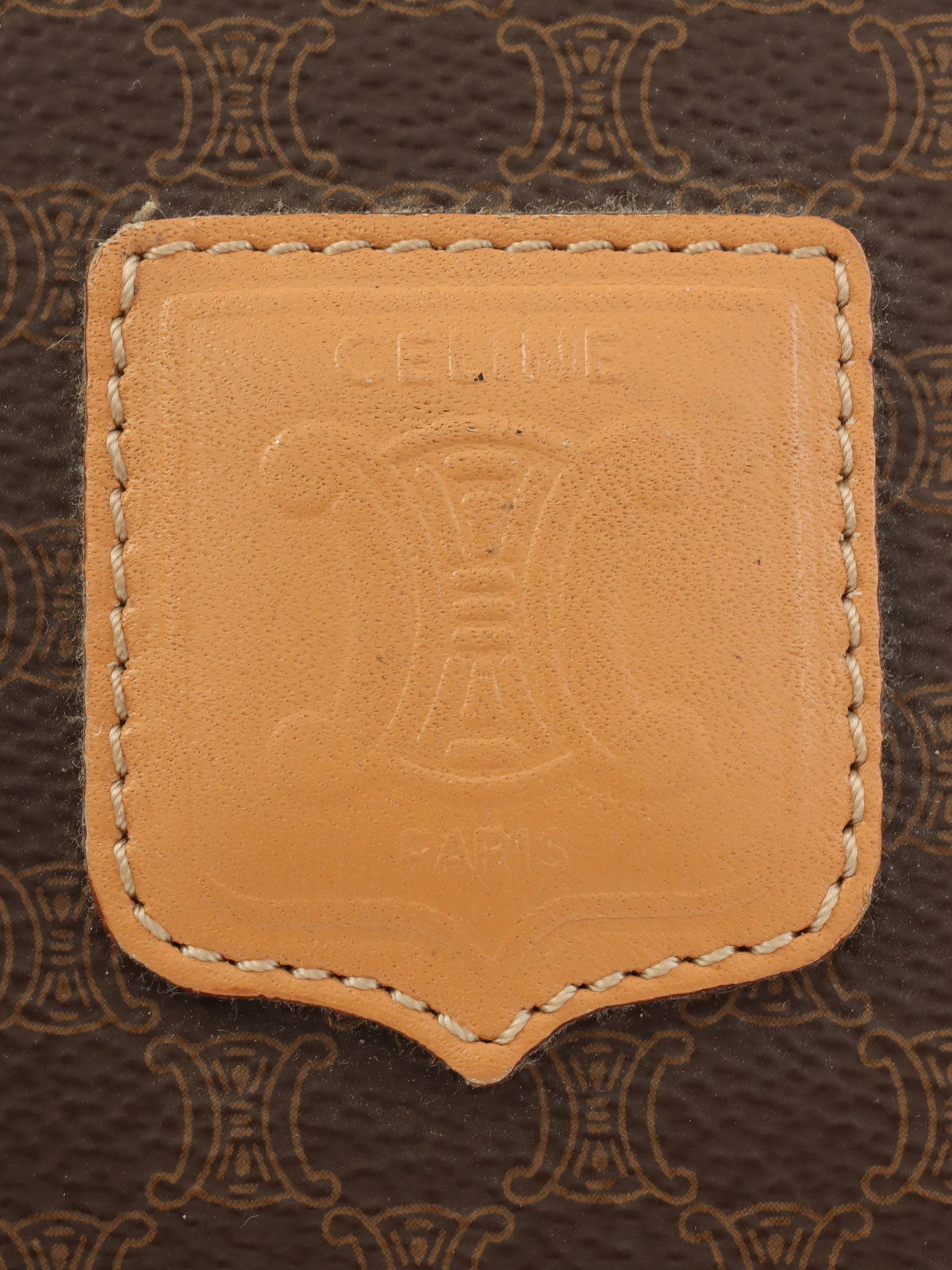 棕色 Macadam 图案 Logo 压纹两用手提包