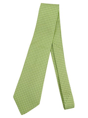 H logo pattern tie in light green