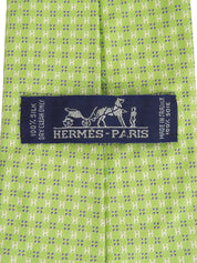 H logo pattern tie in light green