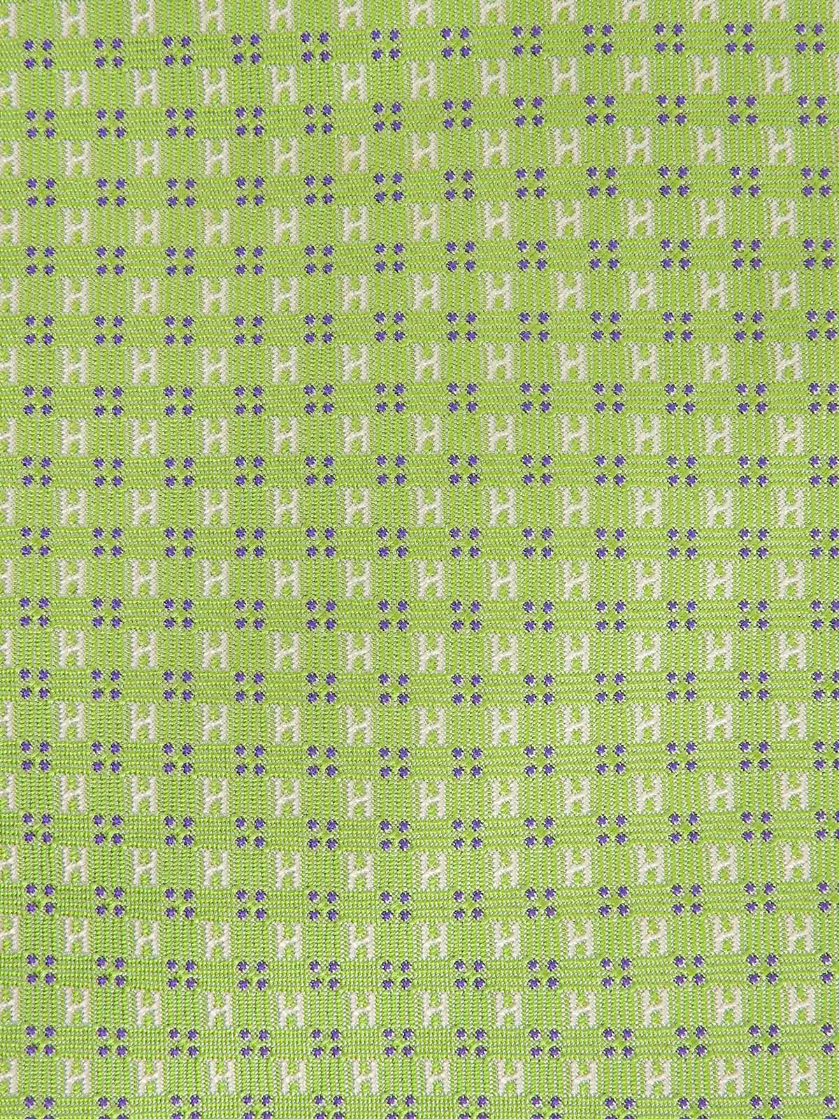 H logo pattern tie in light green