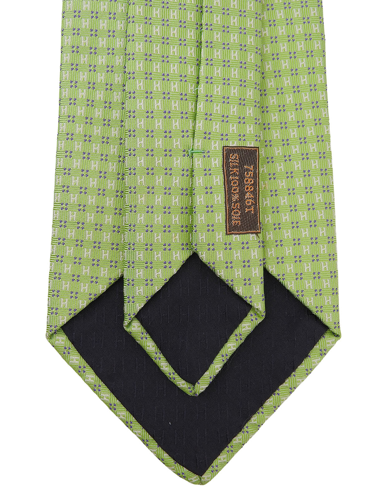 H logo pattern tie in light green
