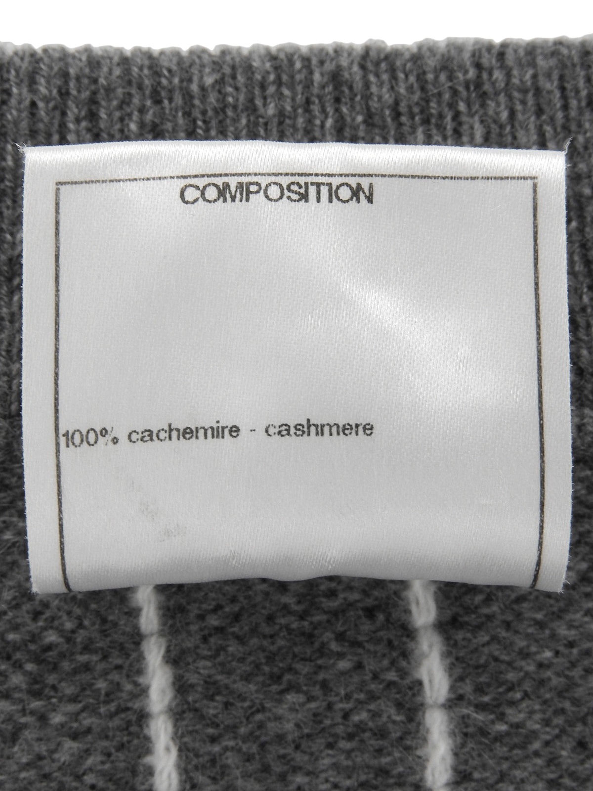 2009年製 カシミアCCマークボタン半袖ニットワンピース グレー