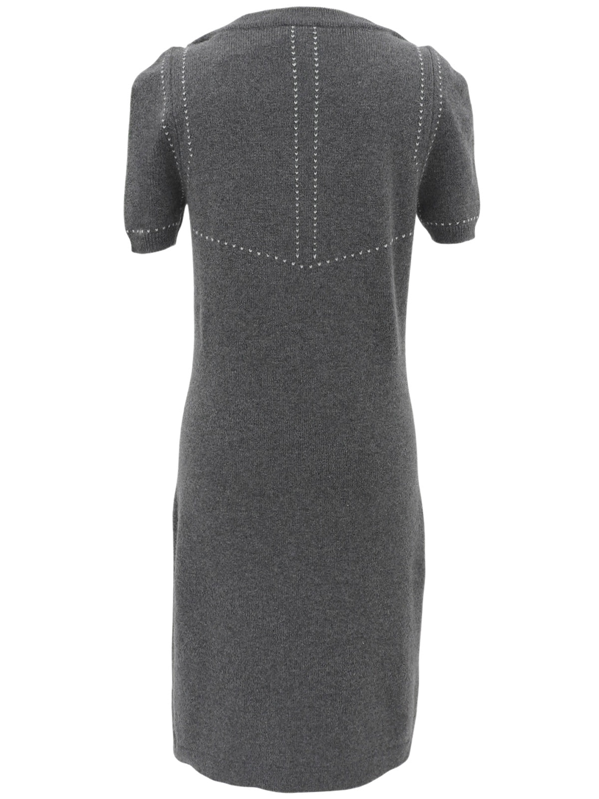 2009年製 カシミアCCマークボタン半袖ニットワンピース グレー