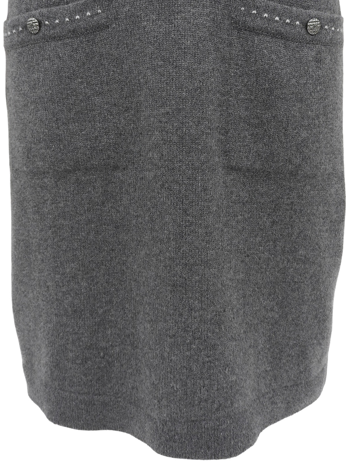 2009年製 カシミアCCマークボタン半袖ニットワンピース グレー