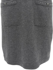 2009年製 カシミアCCマークボタン半袖ニットワンピース グレー