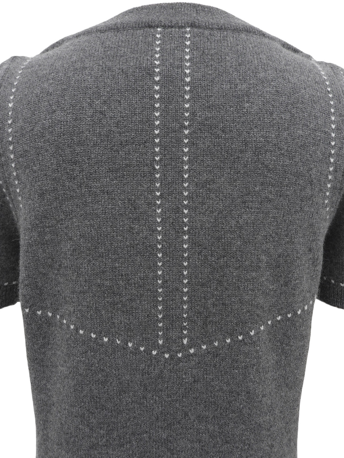 2009年製 カシミアCCマークボタン半袖ニットワンピース グレー