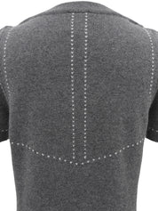 2009年製 カシミアCCマークボタン半袖ニットワンピース グレー