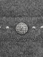 2009年製 カシミアCCマークボタン半袖ニットワンピース グレー