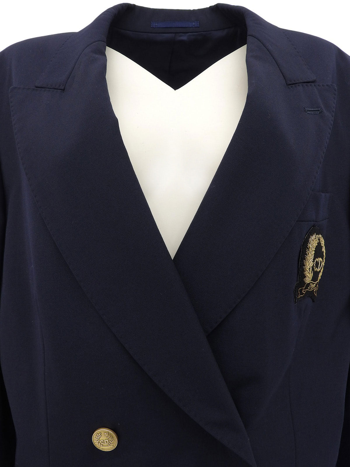 Navy Logo Emblem Embroidered Jacket