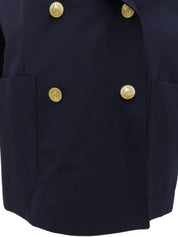 Navy Logo Emblem Embroidered Jacket