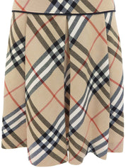 ノバチェックパターンノースリーブワンピース ベージュ