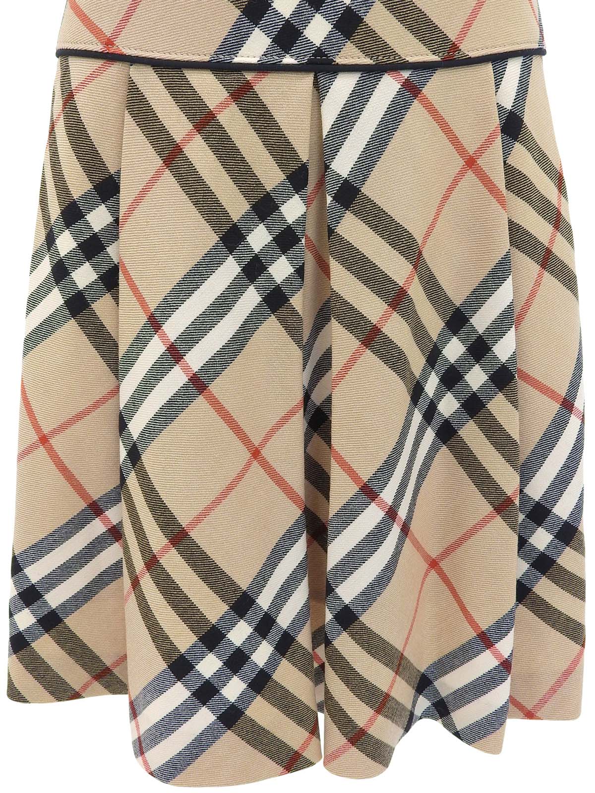 Nova Check Pattern Sleeveless Dress in Beige