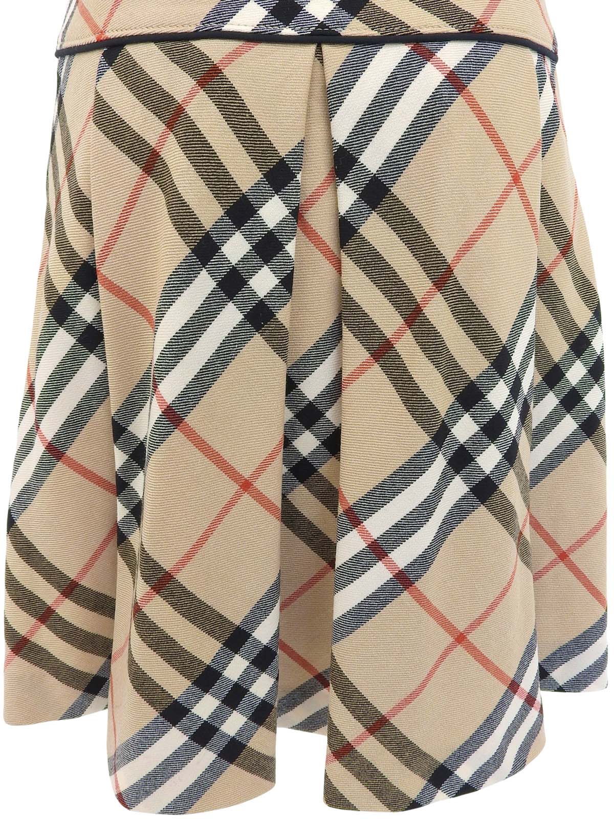 ノバチェックパターンノースリーブワンピース ベージュ