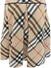 ノバチェックパターンノースリーブワンピース ベージュ