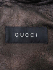 Dark brown sheepskin coat