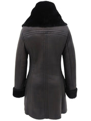 Dark brown sheepskin coat