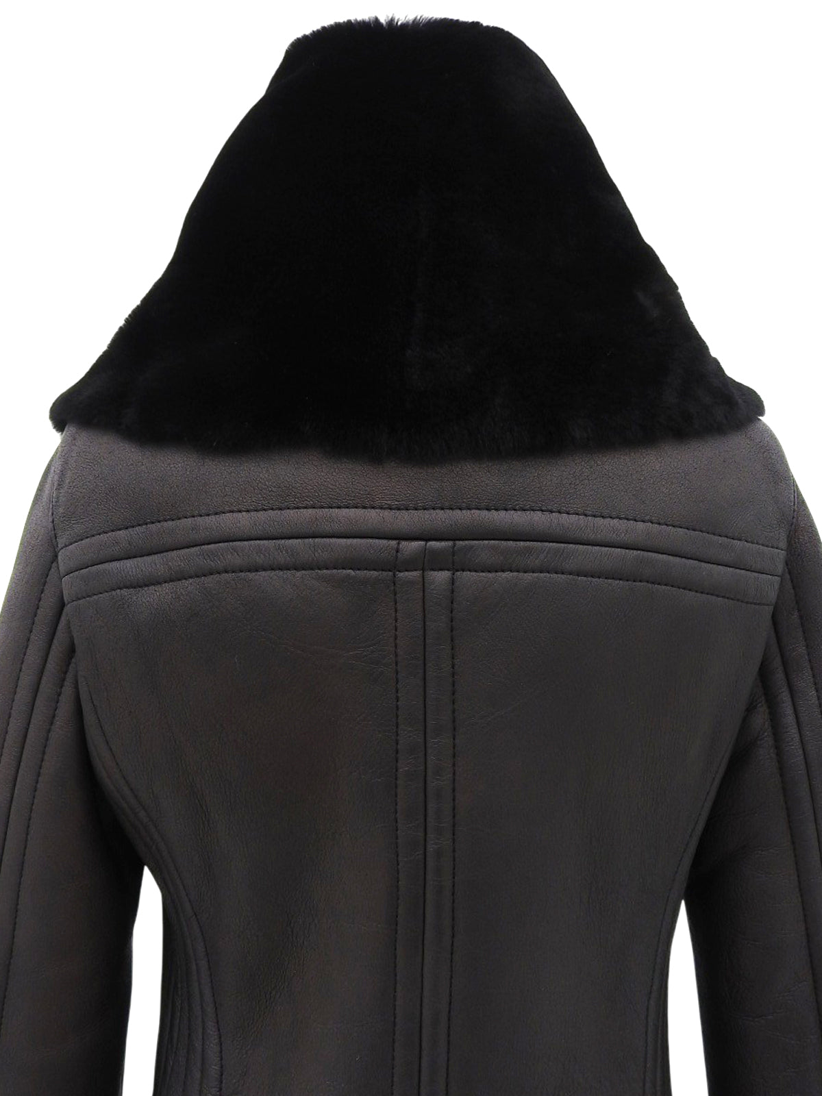 Dark brown sheepskin coat