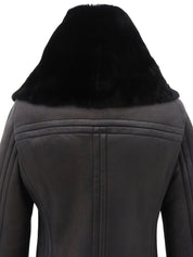Dark brown sheepskin coat